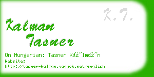 kalman tasner business card